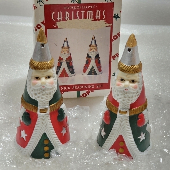 House of Lloyd Santa Seasoning Set Christmas Holiday Salt and Pepper shakers - Picture 1 of 9